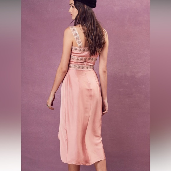 For Love & Lemons Opal Beaded Midi Dress BlushPink - Picture 6 of 6